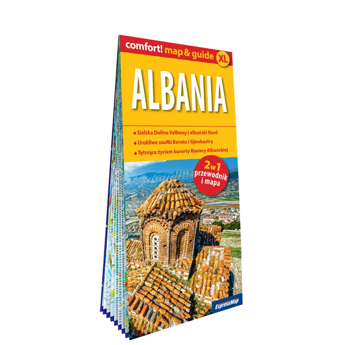 Albania 2w1: przewodnik i mapa laminowana 2026