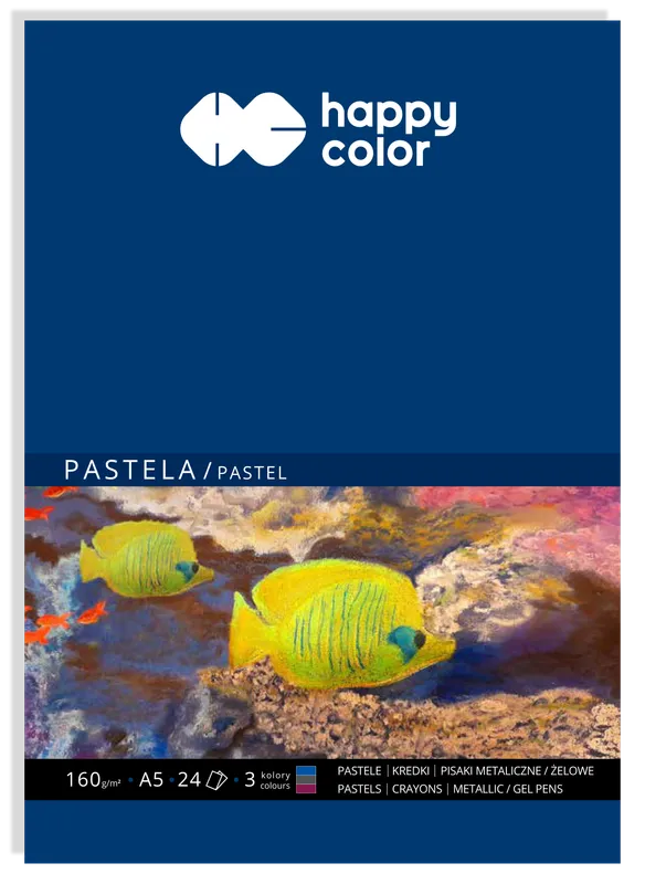 Blok do pasteli A5 24 ark. 3 kolory 160g Happy Color
