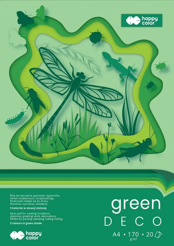 Blok Hobby Deco Green A4 170g. 20ark. Happy Color