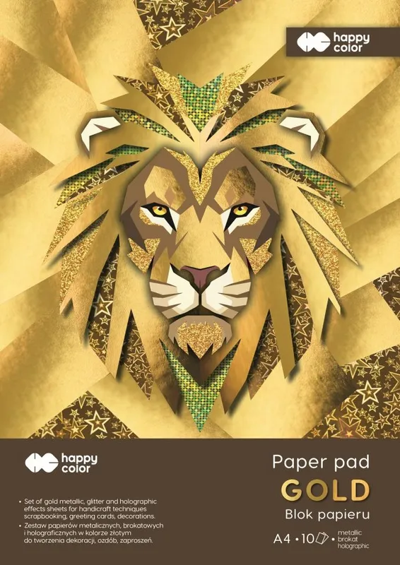 Blok Hobby Gold A4, 10 arkuszy, Happy Color