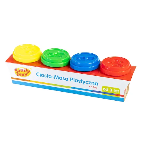 Ciasto masa plastyczna 4 kolory, zestaw SMILY PLAY