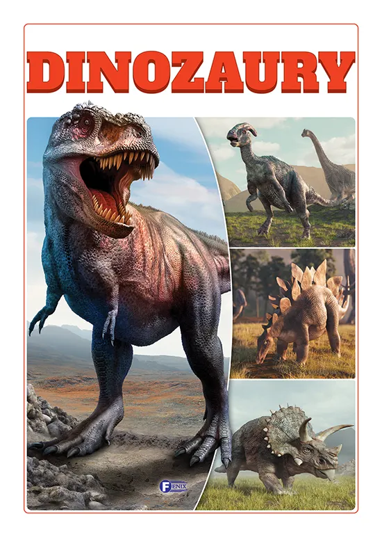 Dinozaury, album dla dzieci z ilustracjami, wydawnictwo Fenix
