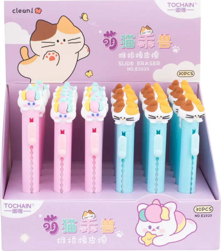 Display Gumka wysuwana Slide Pan i Pani Kotek 30 szt.