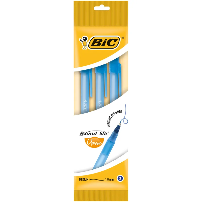 Długopisy BIC Round Stic Classic niebieskie, 3 szt.