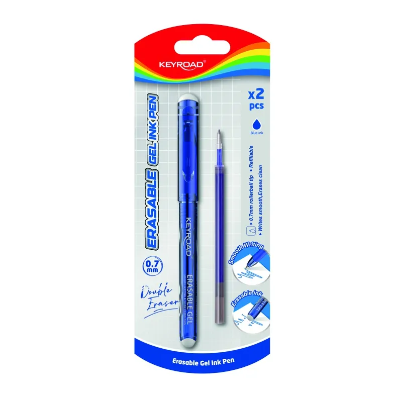 Długopis wymazywalny Keyroad 0,7mm niebieski z wkładem
