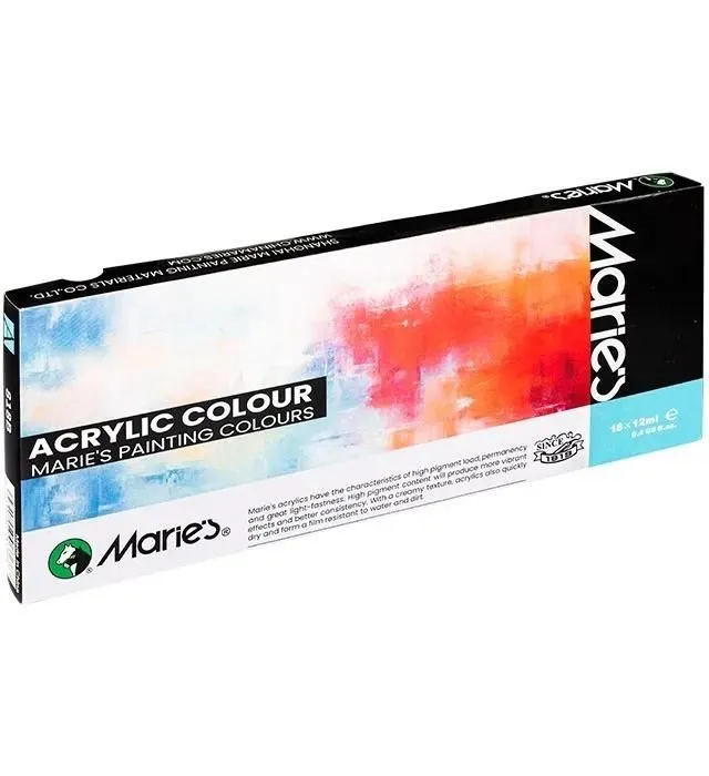 Farby akrylowe Maries 12ml x 18 kolorów