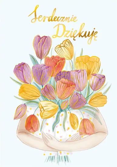 Karnet B6 Bukiet tulipanów ze złoceniami, Henry
