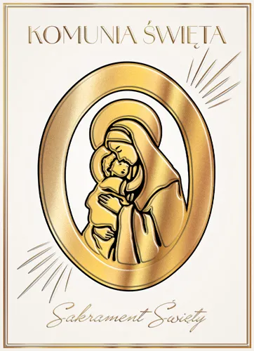 Karnet Komunia Maryja, format B6, z kopertą, Henry