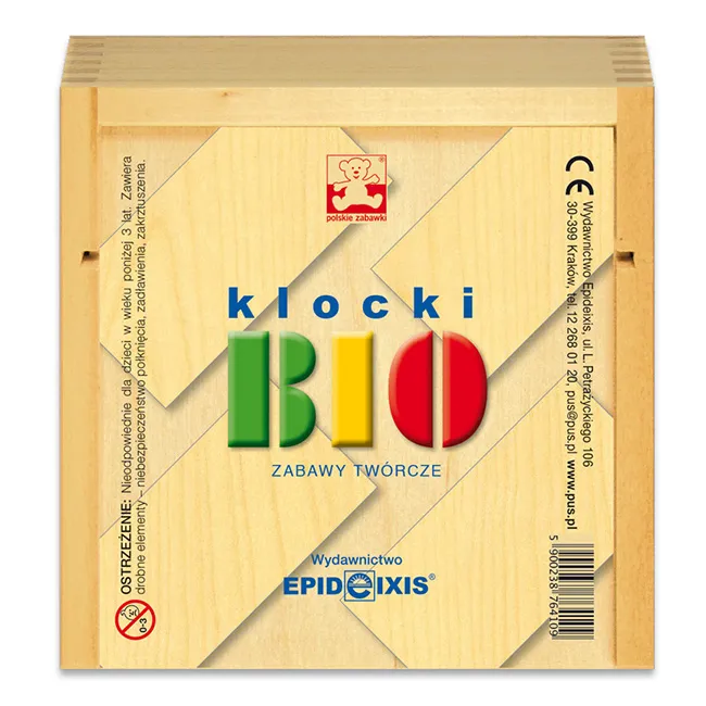 Klocki BIO, drewniane klocki edukacyjne dla dzieci