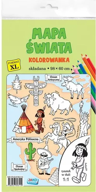 Kolorowanka XL Mapa świata