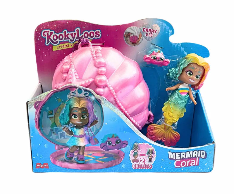 KookyLoos Kooky Mermaids Coral, laleczka syrenka z akcesoriami