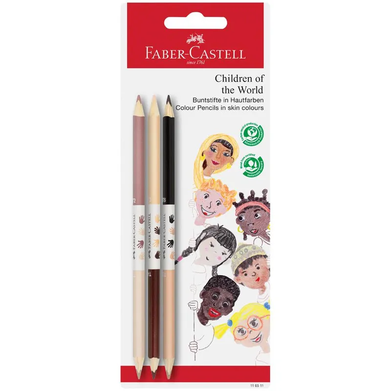 Kredki dwustronne w odcieniach skóry Faber-Castell 3 szt.