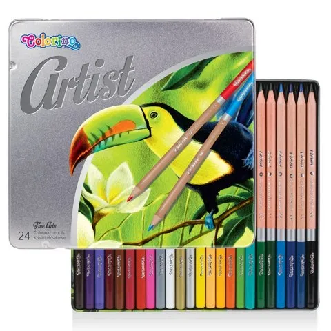 Kredki Colorino Artist 24 kolory, metalowe pudełko