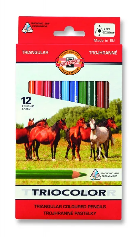 Kredki Triocolor Koh-I-Noor 3142, 12 kolorów, 9mm