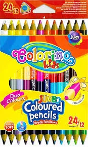 Kredki trójkątne jumbo Colorino Kids, 24 kolory