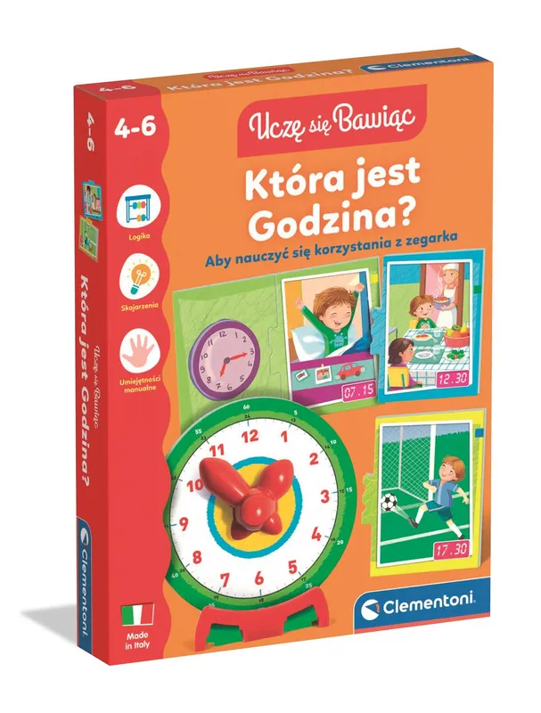 Która jest godzina? Zabawka edukacyjna Clementoni, zegar
