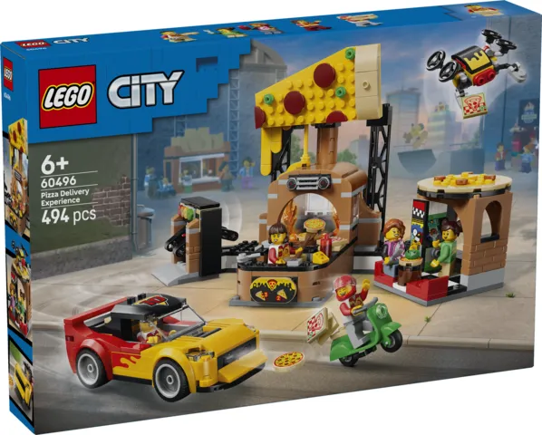 LEGO City Dostawa Pizzy z pojazdami 60496, klocki dla dzieci