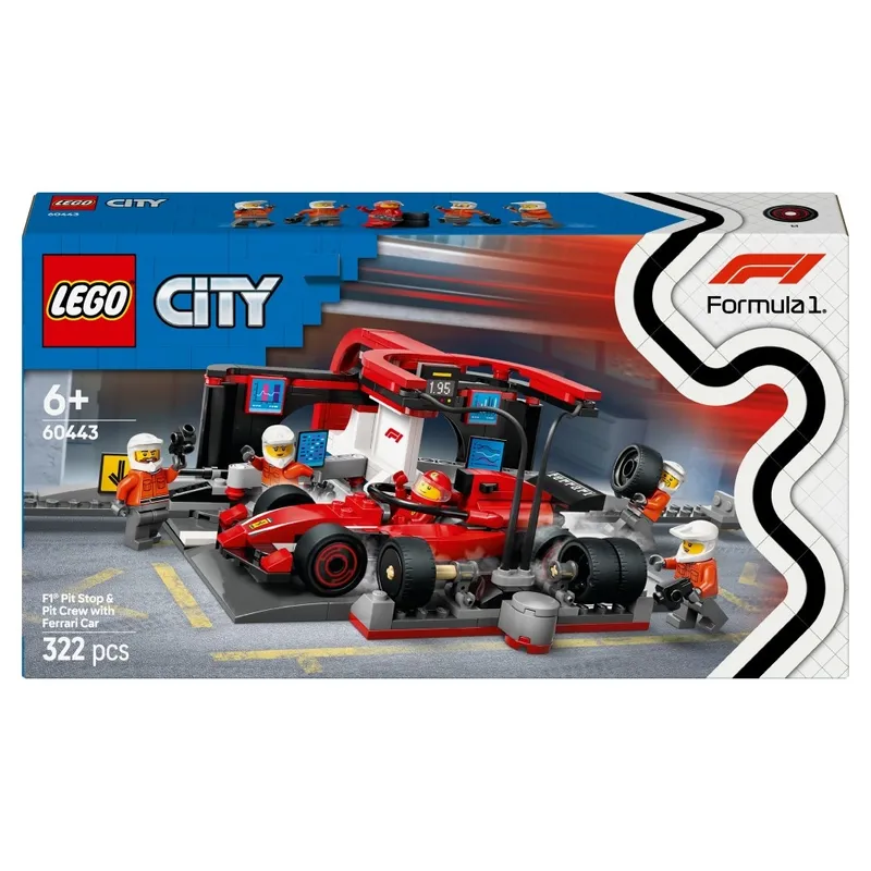 LEGO City F1 Pit stop i mechanicy z Ferrari 60443
