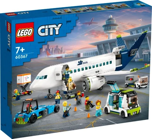 LEGO City Samolot pasażerski 60367, zestaw klocków z minifigurkami