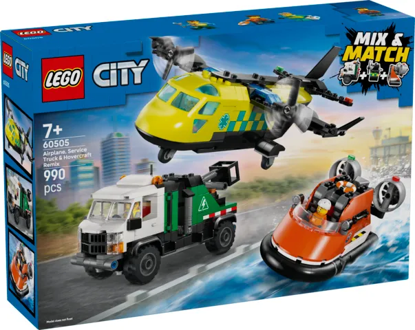 LEGO City Samolot Ciężarówka i Poduszkowiec 60505