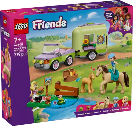 LEGO Friends Przyczepa z koniem i źrebaczkiem, klocki 279 el.