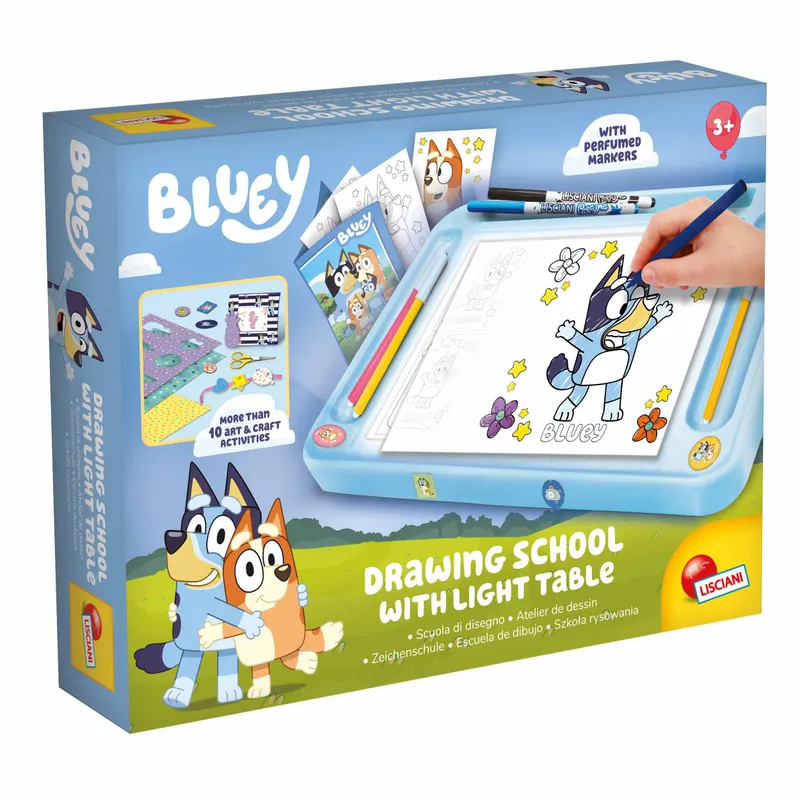 Lisciani Bluey Szkoła rysowania z tablicą LED, zestaw