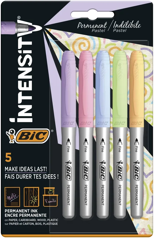 Markery BIC Marking Pastel, blister 5 szt.