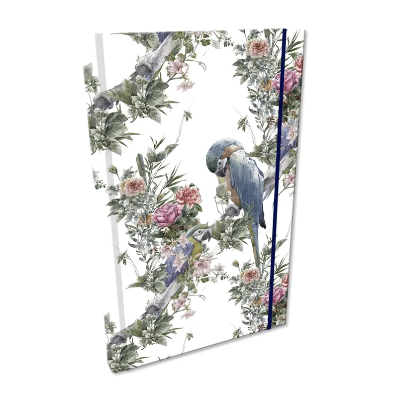 Notes A5 w Kratkę z Gumką Soft Touch Boho Papugi, EV-Corp