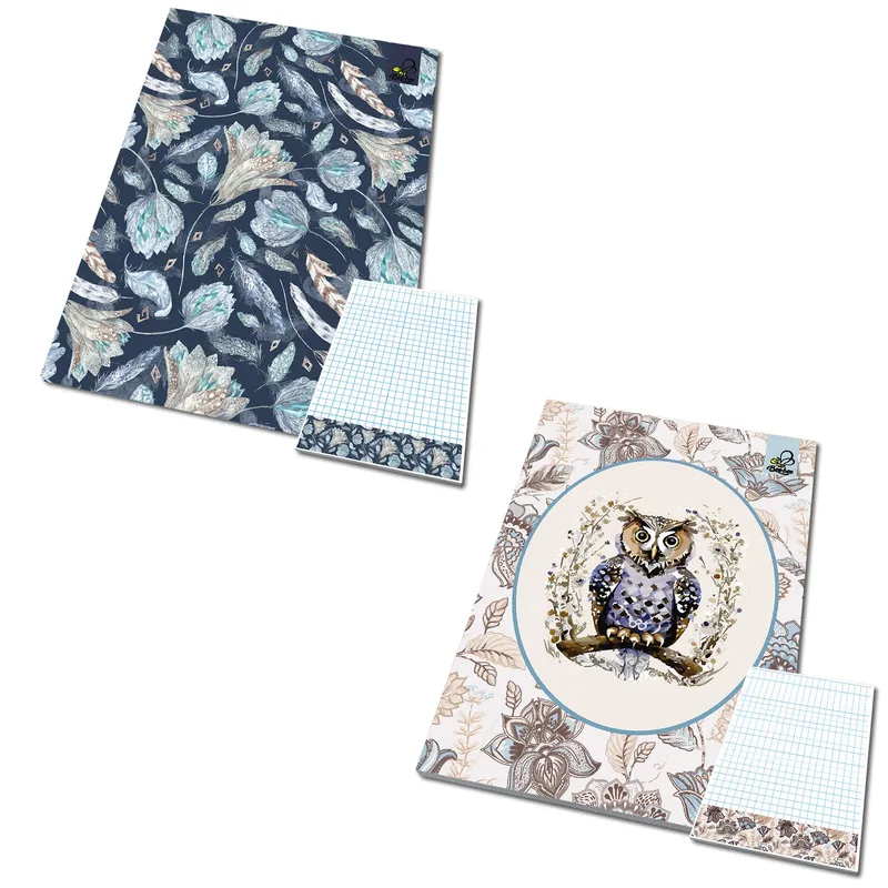 Notes A6 w kratkę z poddrukiem Boho, 50 kartek, mix wzorów