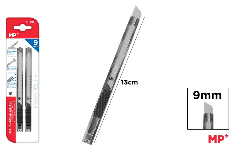 Nóż do papieru wysuwany MP 9mm, 2 szt., blister