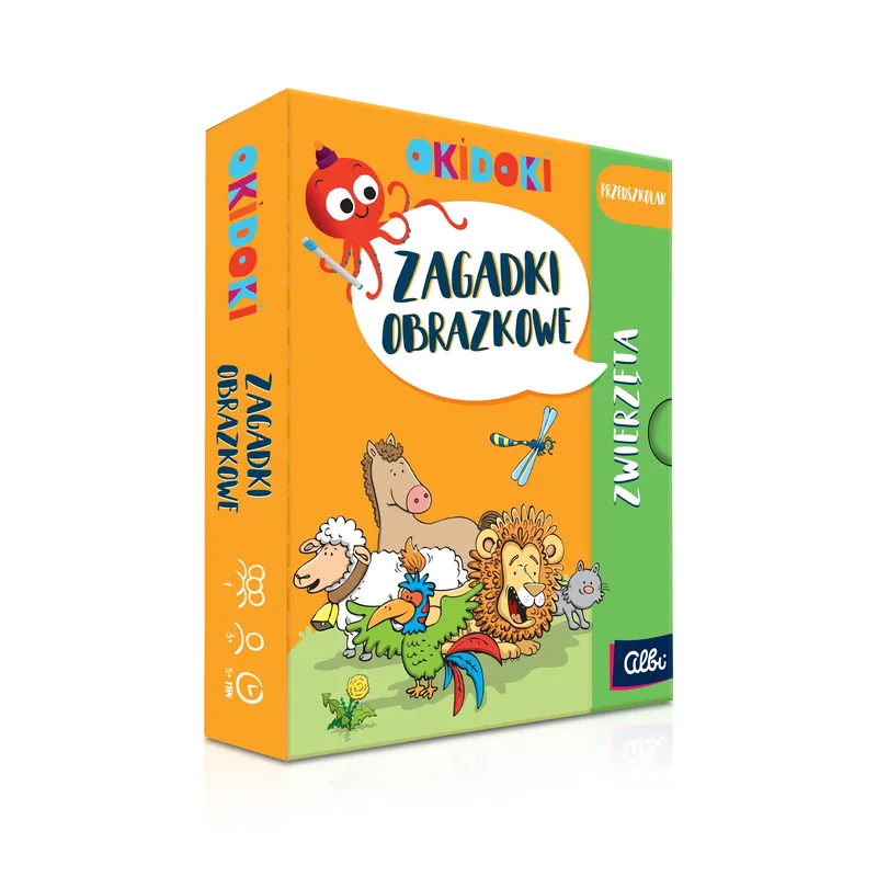 OKIDOKI Zagadki obrazkowe Zwierzęta, zabawka edukacyjna Albi
