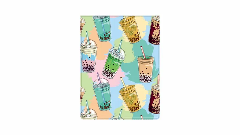 Okładka na dokumenty ucznia, nadruk bubble tea