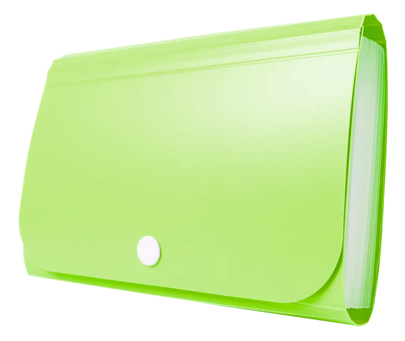 Organizer harmonijkowy mini PP, zielony, 13 przegród