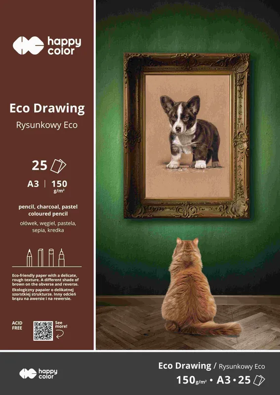 Blok rysunkowy ECO A3 150g 25 ark. Happy Color 5 szt.