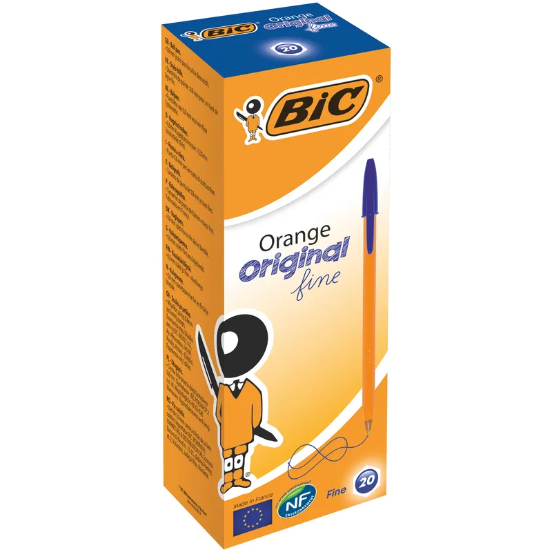 Długopisy BIC Orange Original Fine niebieskie, 20 szt.