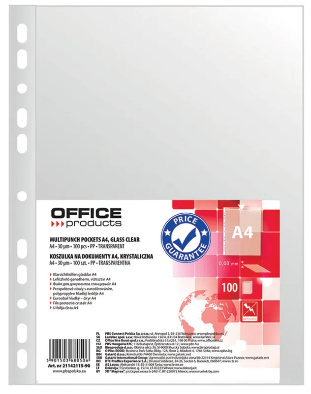 Koszulki na dokumenty A4 Office Products 100 szt.