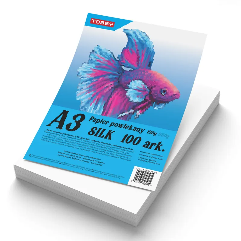 Papier A3 powlekany kredowany 100 ark. 150g, TOBBY