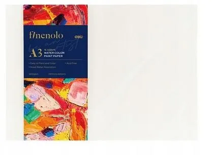 Papier akwarelowy A3 Finenolo 300 g/m2, 16 szt. Biały