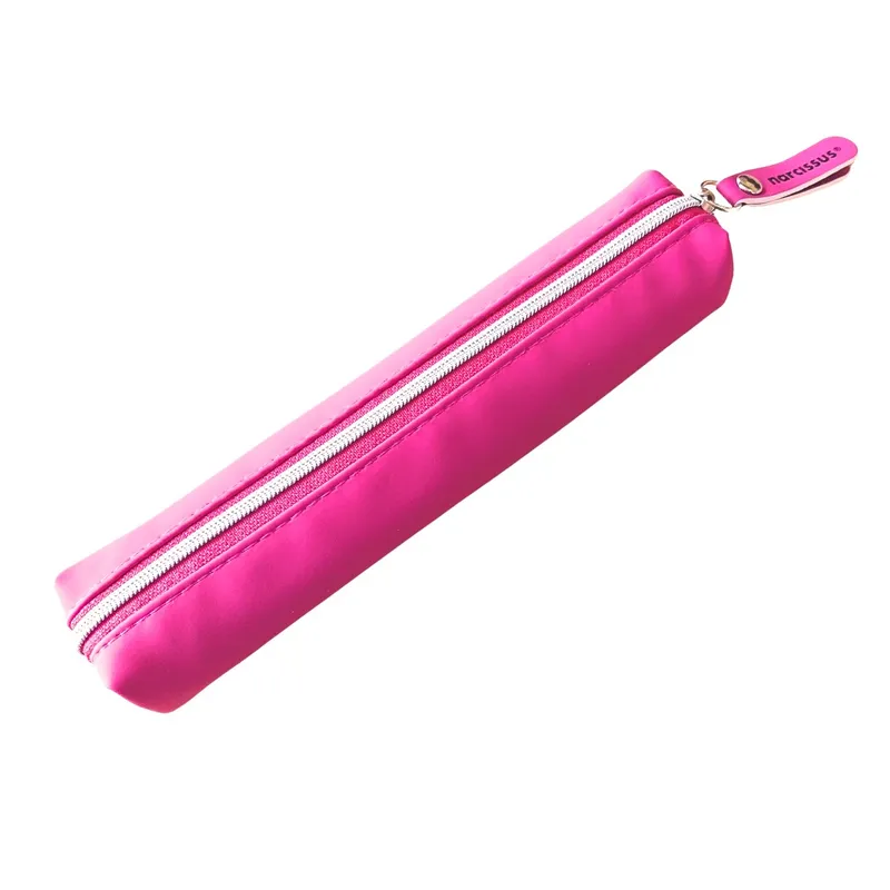 Piórnik mini satynowy różowy Topaz Narcissus, etui szkolne