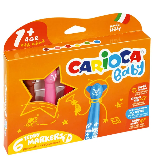 Pisaki Carioca Misiaki dla dzieci, 6 kolorów