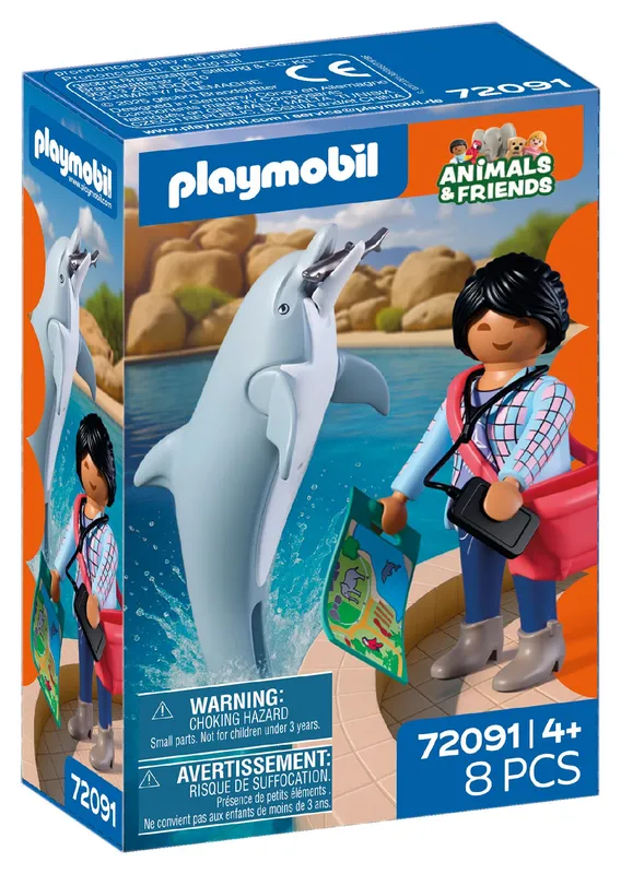 Playmobil Zoo, Delfin i odwiedzający 72091, seria Animals & Friends