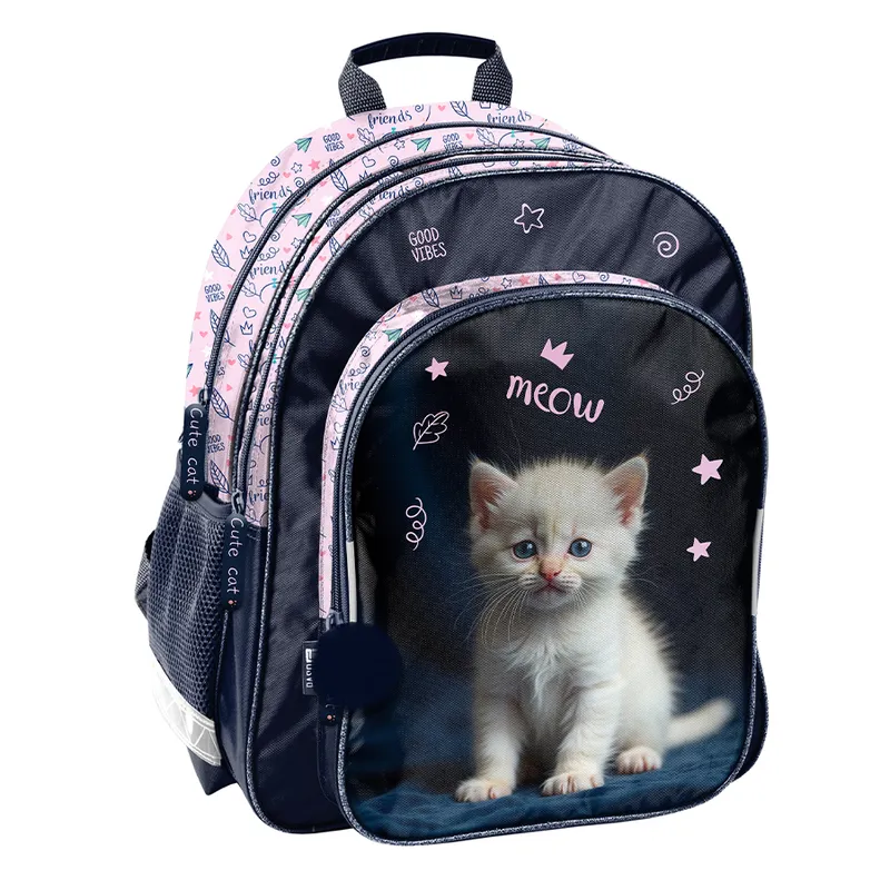 Plecak 2-komorowy White Kitty PP26CD-090, plecak szkolny PASO