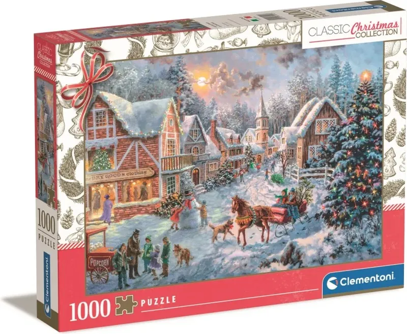 Puzzle 1000 Classic Christmas Collection, panorama Clementoni
