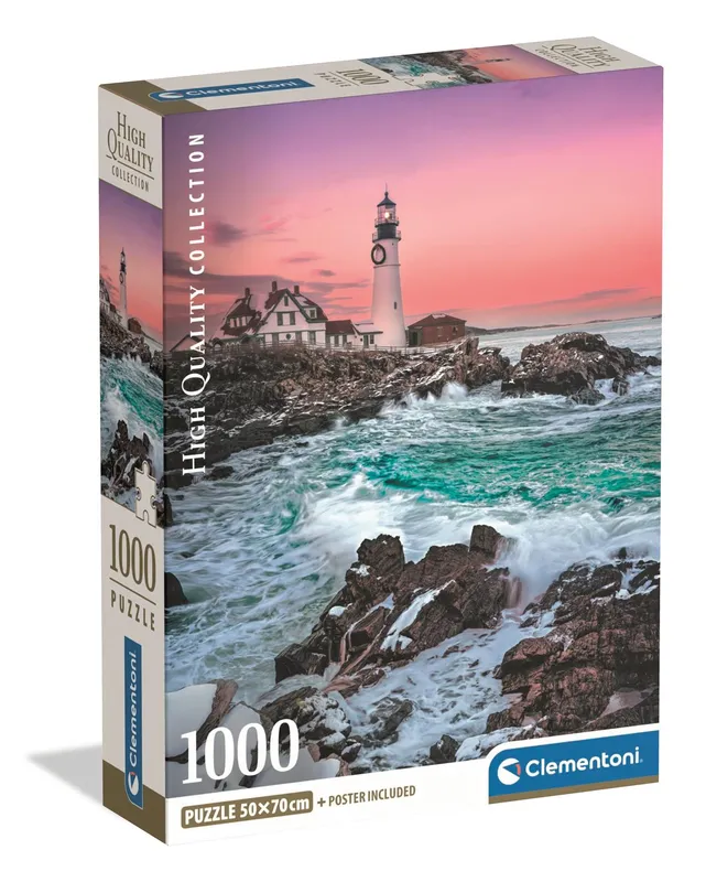 Puzzle 1000 First Snow At Portland Head 37112, Clementoni Compact