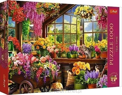 Puzzle 1000 Tea Time, Przygotowania do wiosny Trefl