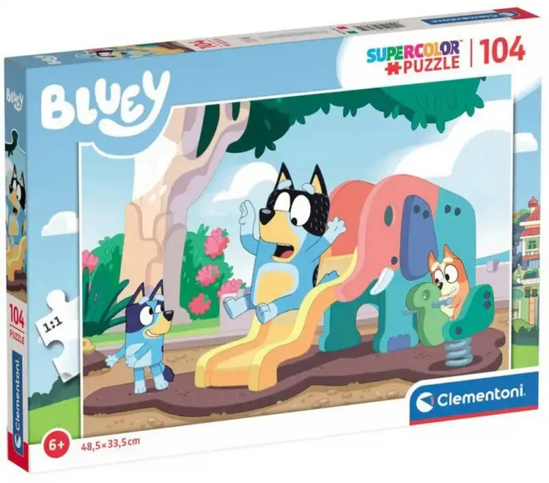 Puzzle 104 Super Kolor Bluey 27171, puzzle Clementoni 6+
