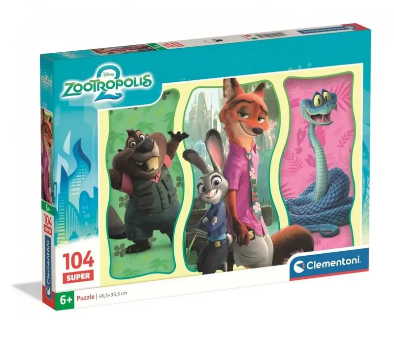 Puzzle 104 Super Zootopia 2 Clementoni, dla dzieci