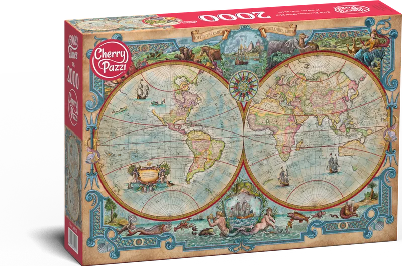 Puzzle 2000 elementów CherryPazzi Great Discoveries World Map