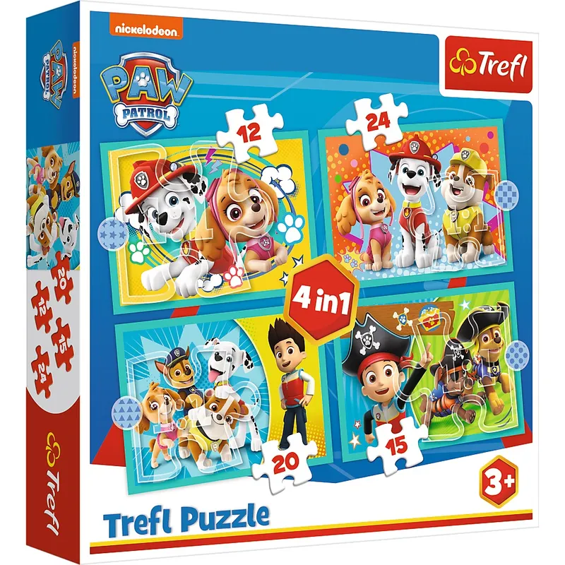 Puzzle 4w1 Wesoła ekipa Psiego Patrolu 34346