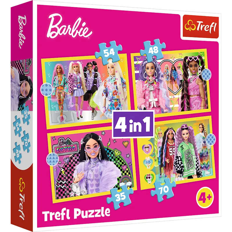 Puzzle 4w1 Wesoły świat Barbie 34626